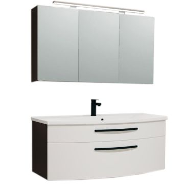 Puris Speed Badmöbel Set - 122 cm - Spiegelschrank, Mineralguss oder Keramik WT