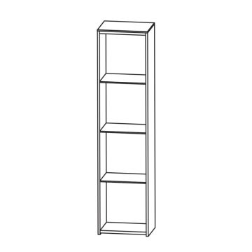 Puris For Guests Regal - 20 cm, mit 4 Glasfachböden Skizze