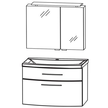 Puris Classic Line Badmöbel Set 1 - 71,2 cm Skizze