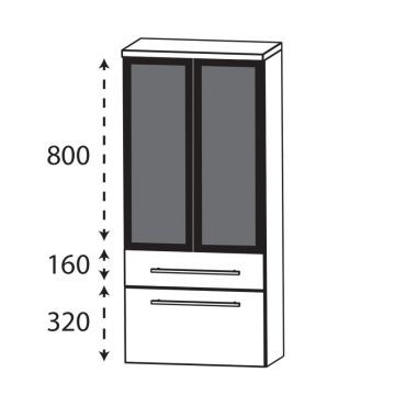 Puris Classic Line Mittelschrank - 60 cm Skizze