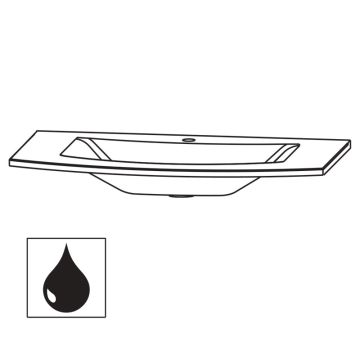 Puris Classic Line Möbelwaschtisch - 91,2 cm Skizze
