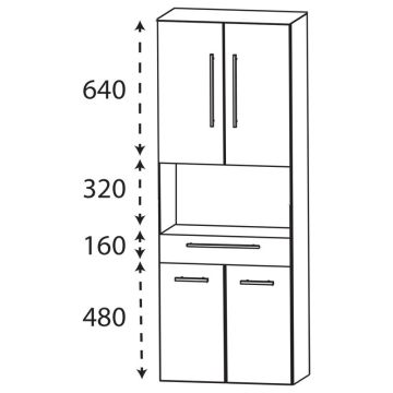 Puris Linea Hochschrank - 60 cm Skizze