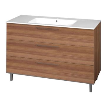 Puris Quada Keramik-Waschtisch mit Waschtischunterschrank 122 cm