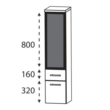 Puris Fine Line Mittelschrank - 30 cm Skizze