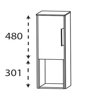 Puris D.Light Highboard - 42,5 cm Skizze