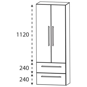 Puris Protection1 Hochschrank 60 cm Skizze