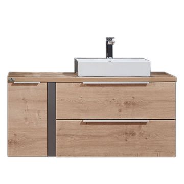 Puris Modern Life Waschtisch mit Unterschrank Set 7 links mit Griffleisten