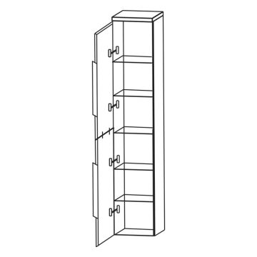 Puris Rounds Hochschrank - 40 cm Skizze