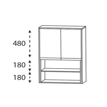 Puris New Xpression Highboard - 62,5 cm, Skizze