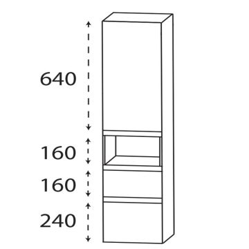 Puris Cpuro Mittelschrank - 40 cm Skizze