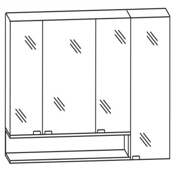 Puris Cpuro Spiegelschrank - 120 cm Skizze