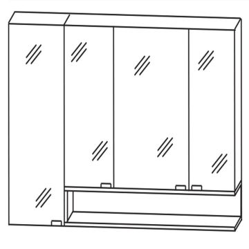 Puris Cpuro Spiegelschrank - 120 cm Skizze