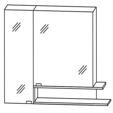 Puris Cpuro Spiegelschrank - 90 cm Skizze