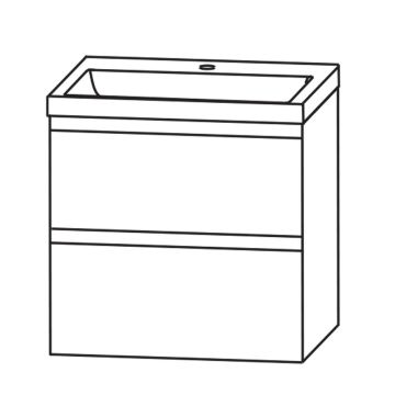 Puris Cpuro Waschtisch mit Unterschrank - 62 cm Skizze