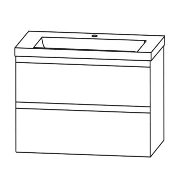 Puris Cpuro Waschtisch mit Unterschrank - 92 cm Skizze