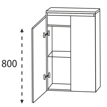 Puris Vialli Highboard - 60 cm Skizze