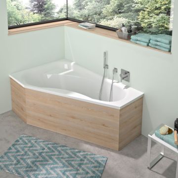 Repabad Tika Raumspar-Badewanne - 165 rechts - Acryl - ca. 190 Liter - Ambiente