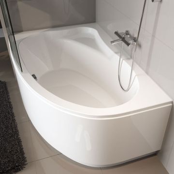 Riho Raumspar-Badewanne Aryl Rechts - 170 x 110 cm, 200 Liter, Weiß