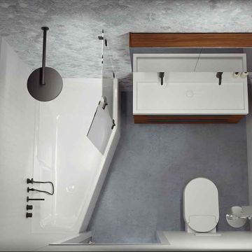 Riho Badewannen Raumspar-Badewanne Rethink Space Links - Acryl - 160 x75 cm, 189