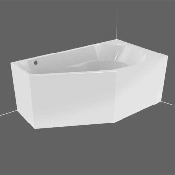 Riho Badewannen Raumspar-Badewanne Yukon Links - Acryl - 160 x 90 cm, 175 Liter,