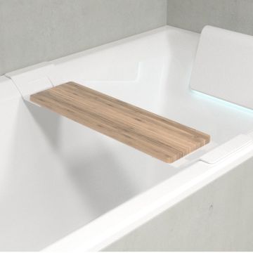 Riho Zubehör Wandablage  Bambus in Bambus/Weiß für diverse Riho Badewannen