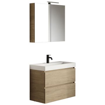 Riho Spring Vow Badmöbel Set 2 - 80 cm, Spiegelschrank, Mineralguss-WT, WTU