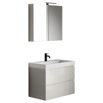 Riho Spring Vow Badmöbel Set 7 - 80 cm, Spiegelschrank, Mineralguss-Waschtisch