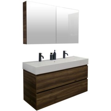 Riho Spring Rise Badmöbel Set 5 - 120 cm, Spiegelschrank, Keramik-Waschtisch, WT