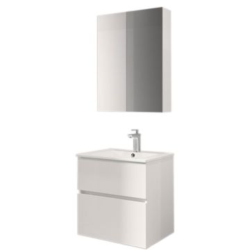 Riho Spring Dew Badmöbel Set 1 - 60 cm, Spiegelschrank, Mineralguss-Waschtisch,