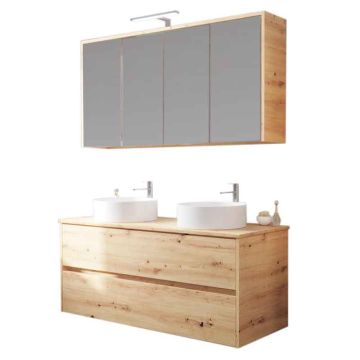 Riho Porto Bowl Badmöbel Set - 121 cm Eiche Natur