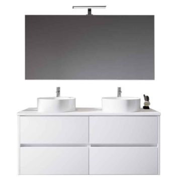 Riho Porto Bowl Badmöbel Set - 121 cm Hochglanz Weiß