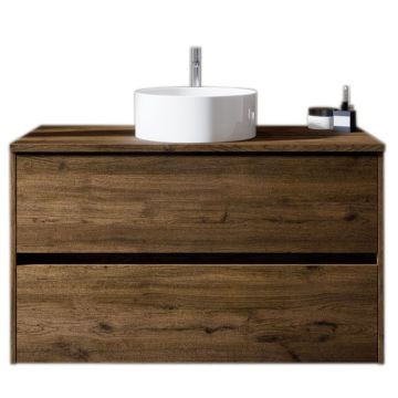 Riho Porto Bowl Waschtisch mit Unterschrank 101 cm, Front Eiche Grau