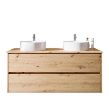 Riho Porto Bowl Waschtisch mit Unterschrank 121 cm, Front Eiche Natur