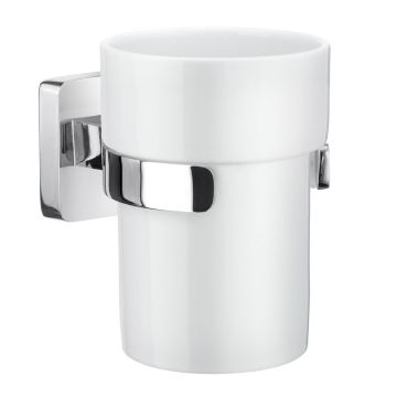Smedbo ICE Zahnputzbecherhalter Verchromt Porzellan