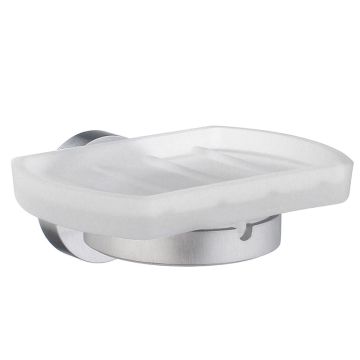Smedbo HOME Seifenschale / Seifenschalenhalter - Mattverchromt, mit Mattglas