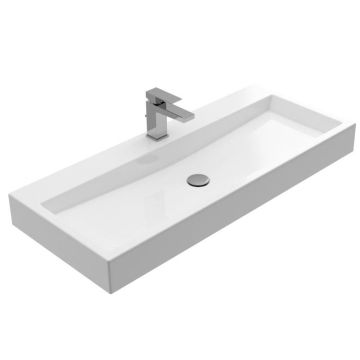 Treos Mineralguss Waschbecken mit Hahnloch