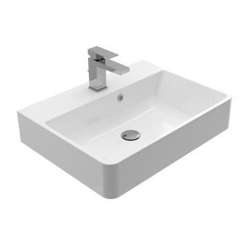 Treos Mineralguss Waschbecken mit Hahnloch