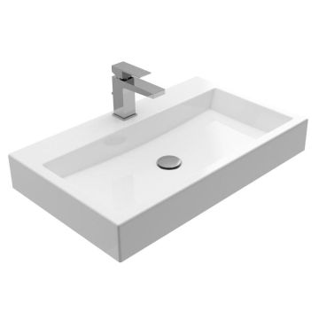 Treos Mineralguss Waschbecken mit Hahnloch