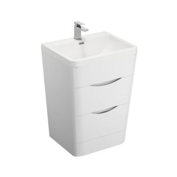 Treos Stand Badmöbel mit Hahnloch Weiss