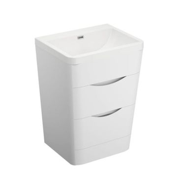 Treos Stand Badmöbel ohne Hahnloch Weiss