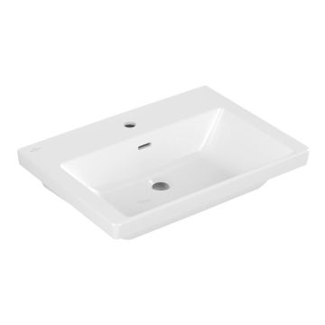 Villeroy und Boch Subway 3.0 Wandwaschtisch - 65 cm, mit Hahnloch, mit Überlauf,