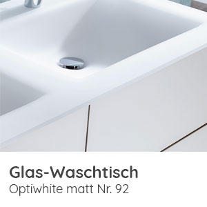 Glaswaschtisch Optiwhite matt 1220 mm Breite: Glaswaschtisch Optiwhite matt 1220 mm Breite