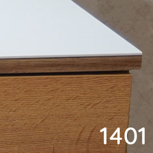 Weiß Matt, Kante: Eiche: Weiß Matt, Kante: Eiche