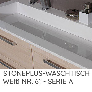Serie A STONEPLUS Doppelwaschtisch Weiß 1406 mm Breite: Serie A STONEPLUS Doppelwaschtisch Weiß 1406 mm Breite
