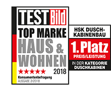 1. Platz Preis/Leistung in der Kategorie Duschkabinen 2018