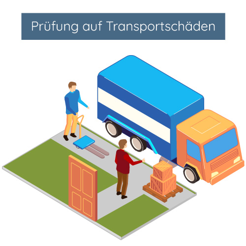 Prüfung auf Transportschäden