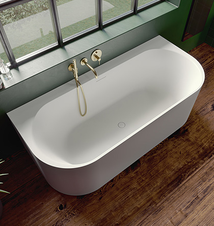 Riho Solid Surface Vorwand Oval Badewanne